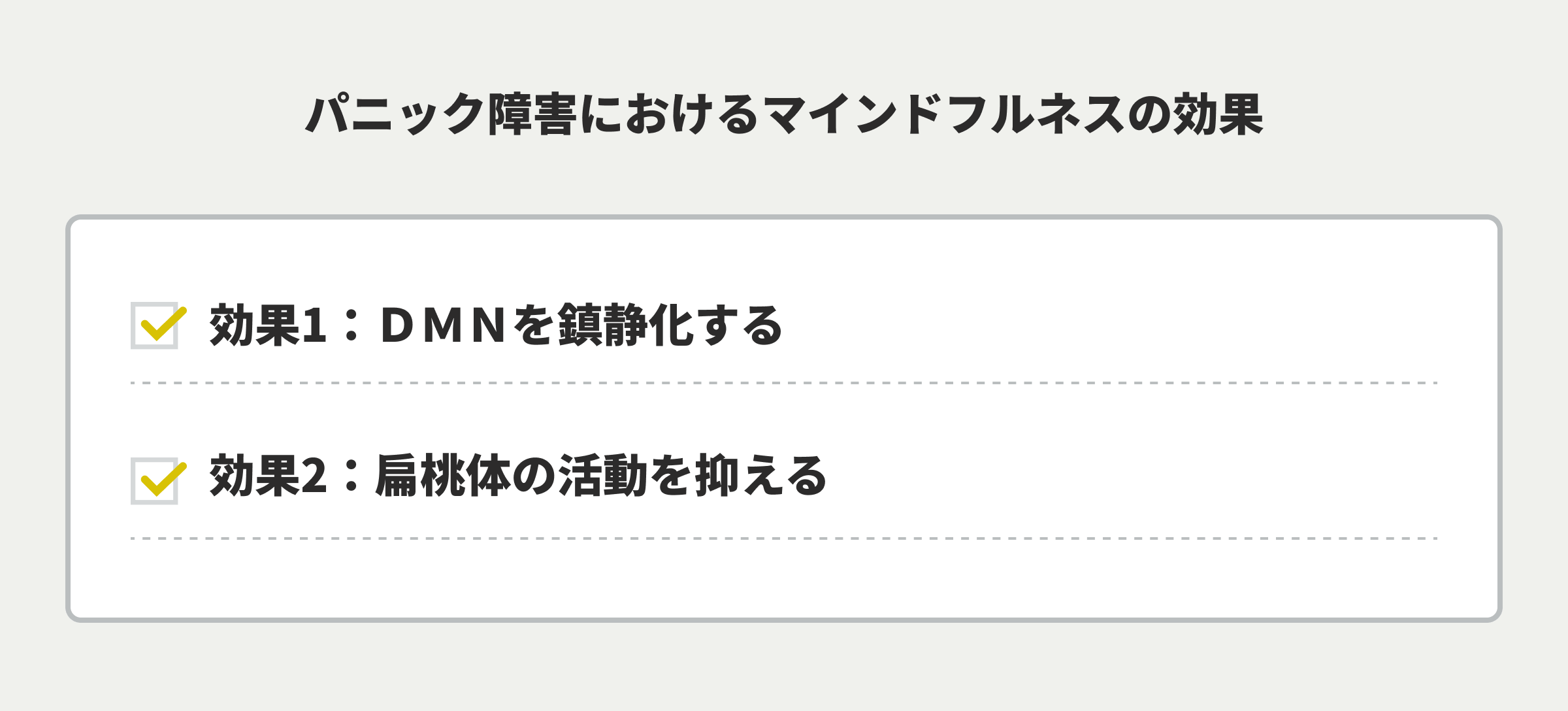 パニック障害におけるマインドフルネスの効果