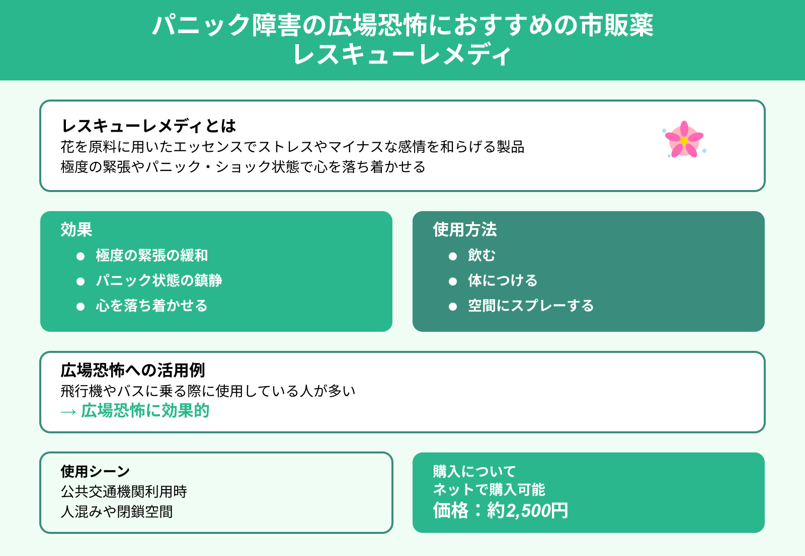パニック障害の広場恐怖におすすめの市販薬 レスキューレメディ