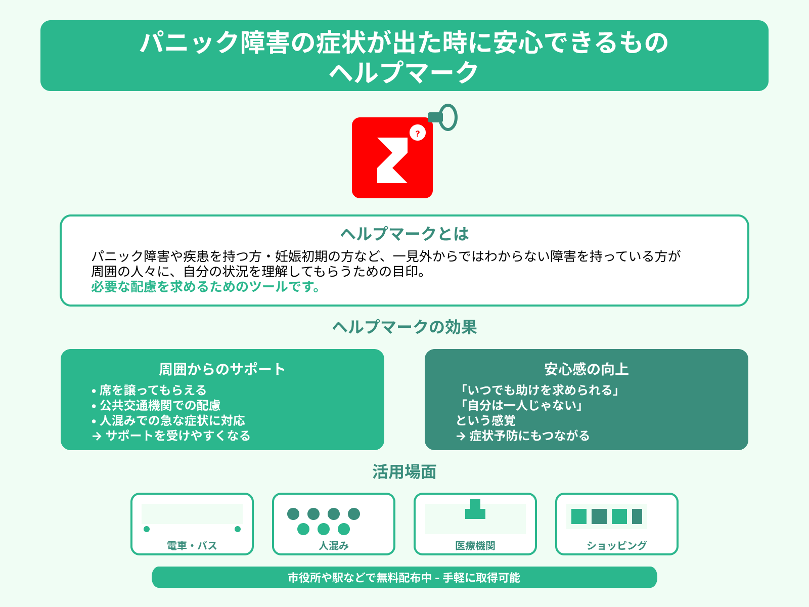 パニック障害の症状が出た時に安心できるもの ヘルプマーク