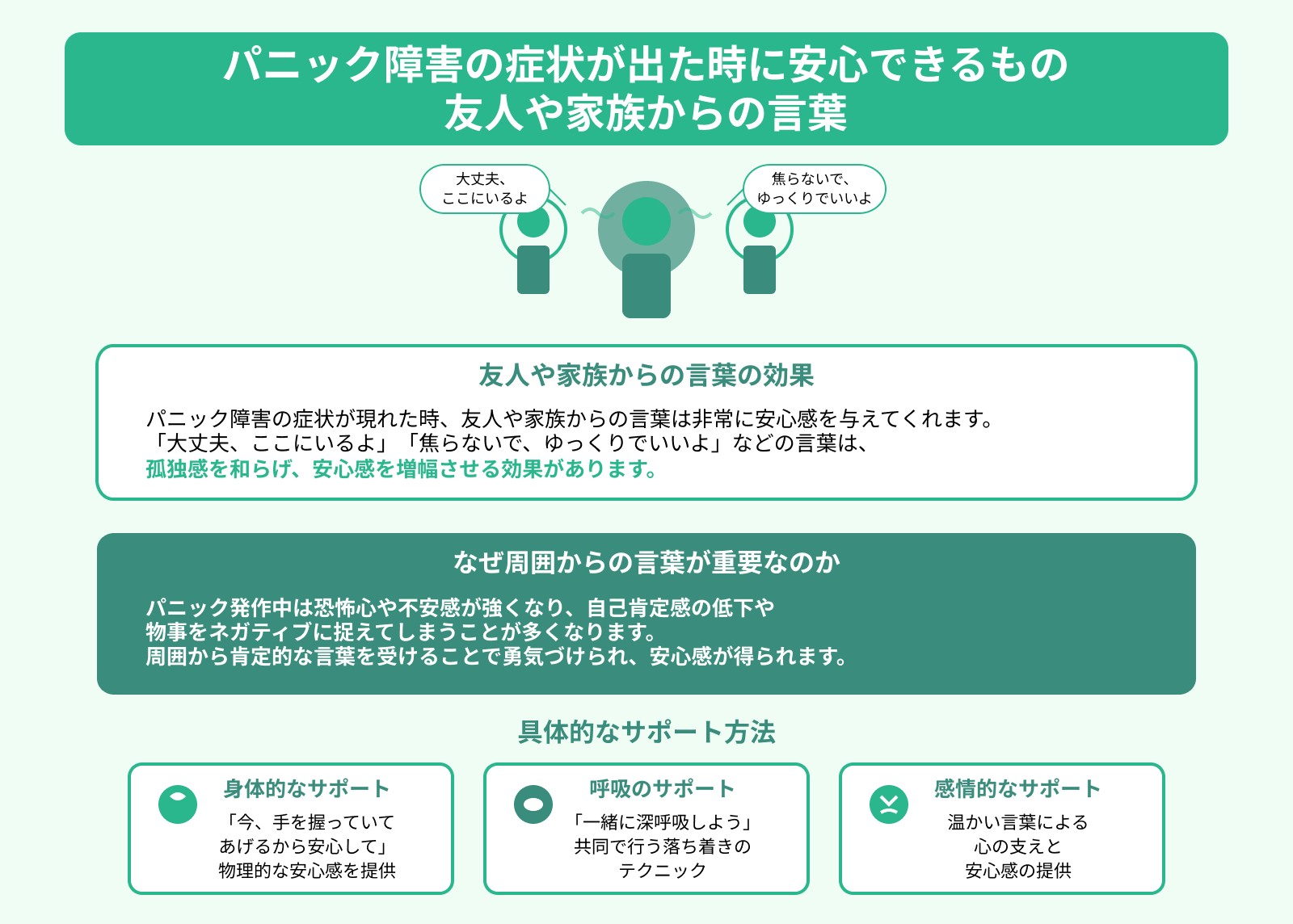 パニック障害の症状が出た時に安心できるもの 友人や家族からの言葉