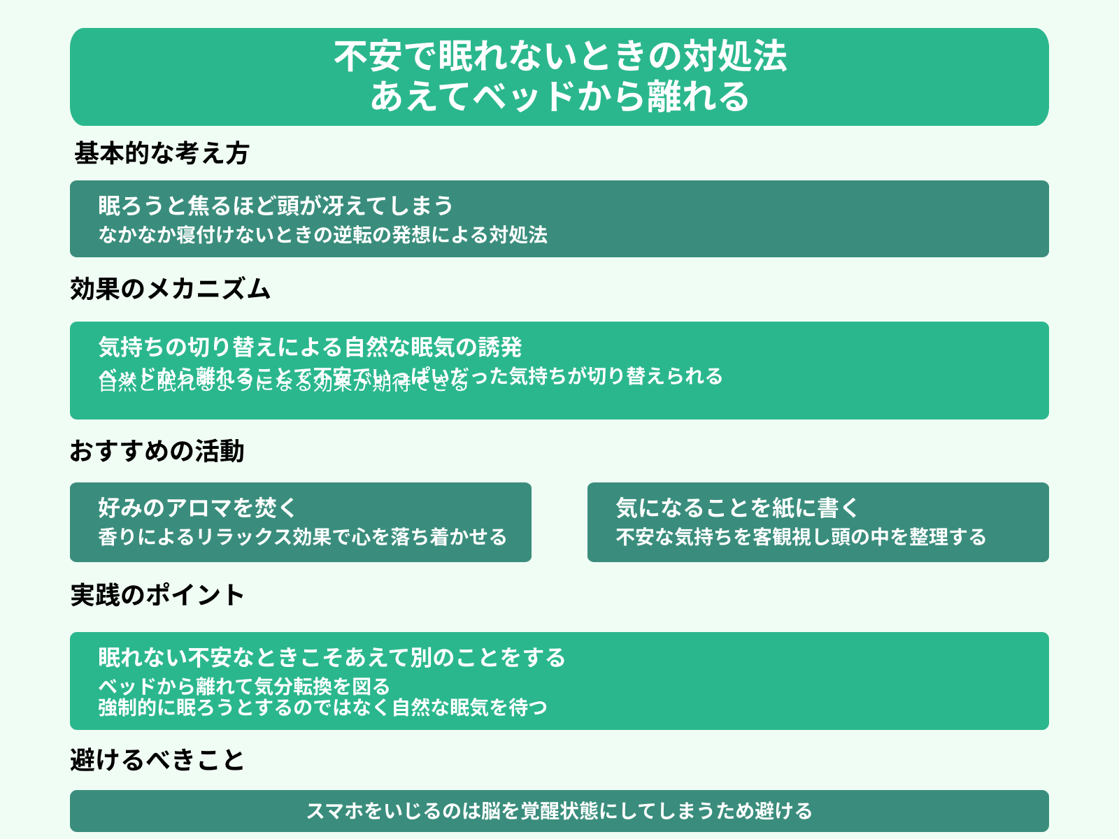 不安で眠れないときの対処法 あえてベッドから離れる