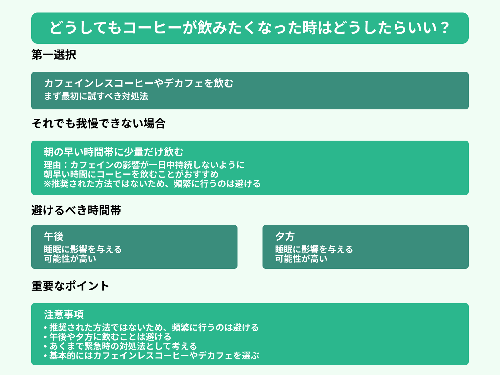 どうしてもコーヒーが飲みたくなった時はどうしたらいい？