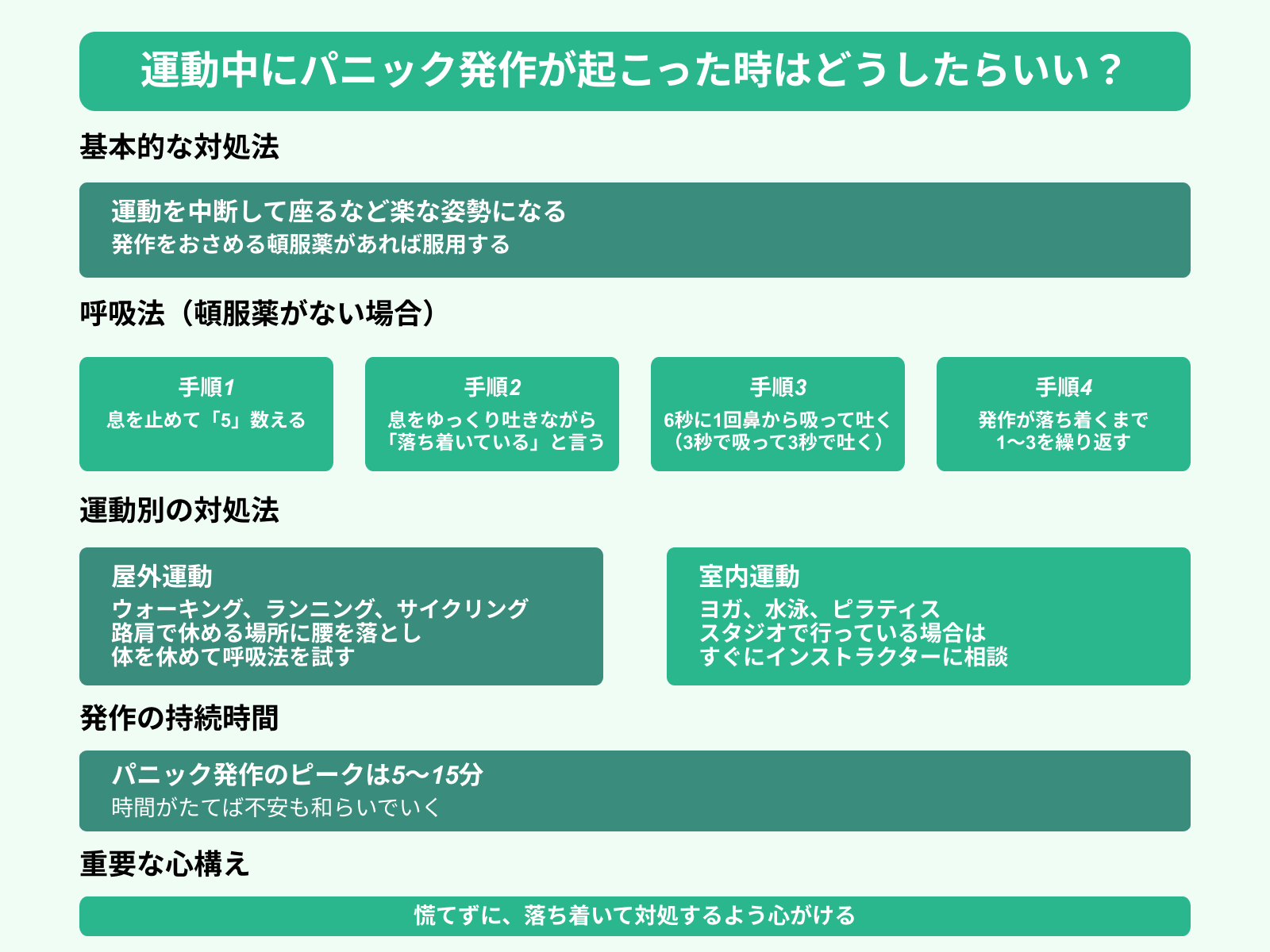 運動中にパニック発作が起こった時はどうしたらいい？