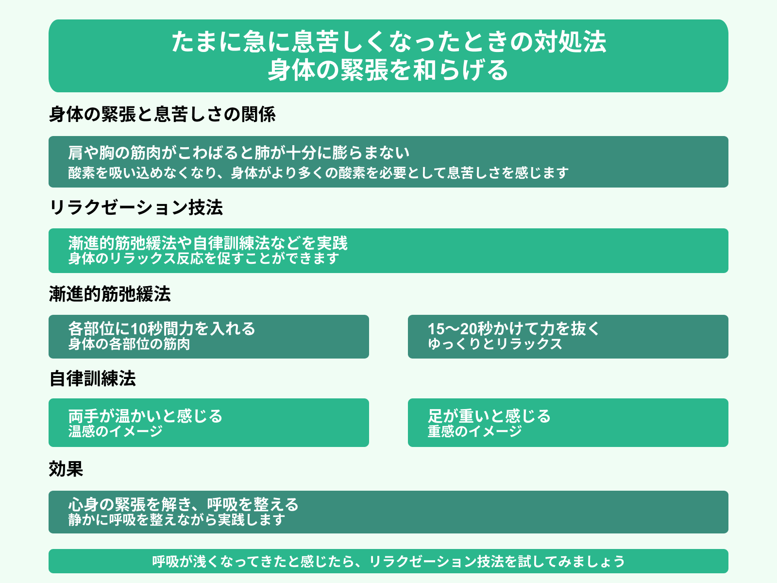 たまに急に息苦しくなったときの対処法 身体の緊張を和らげる