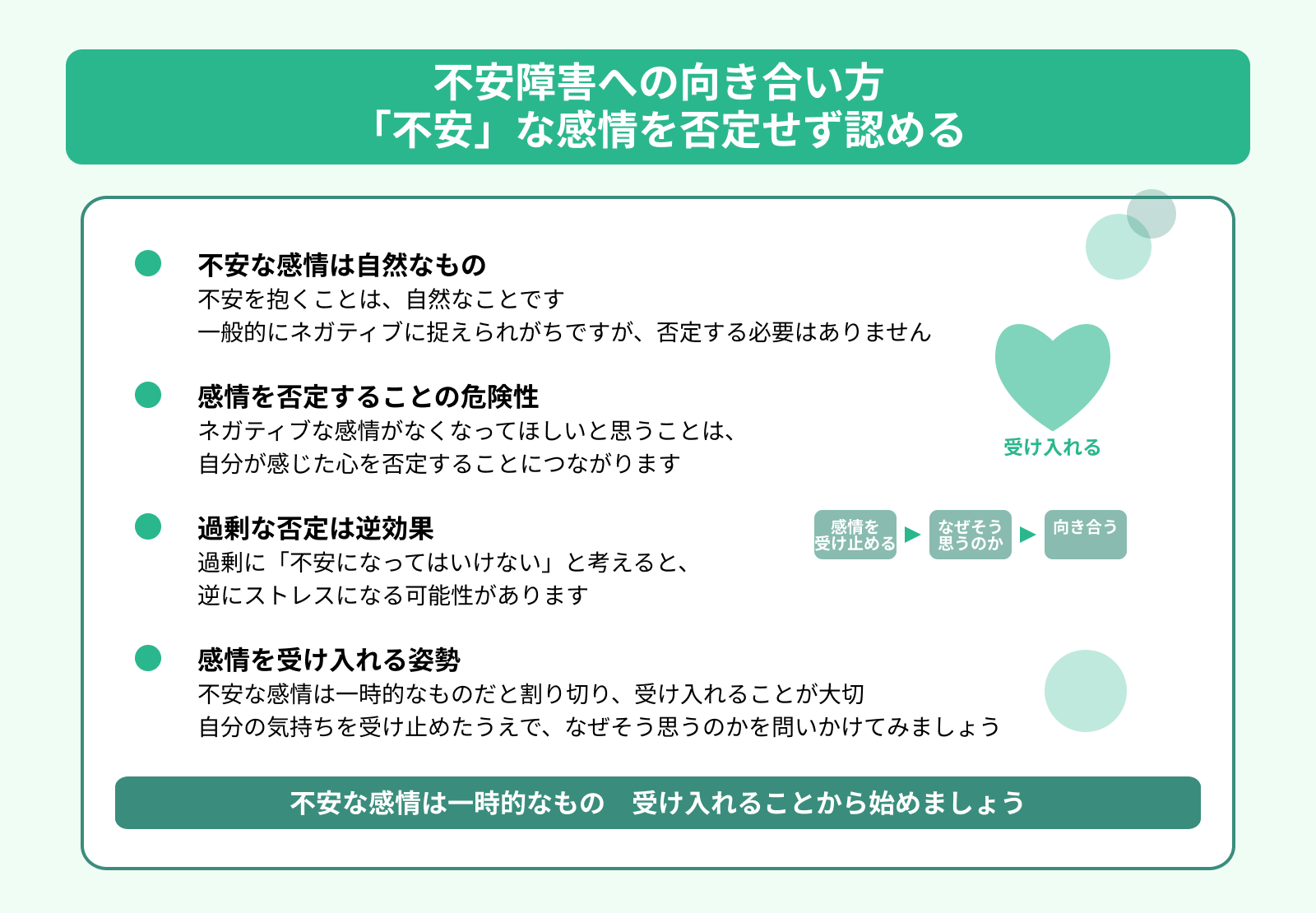 不安障害への向き合い方 「不安」な感情を否定せず認める