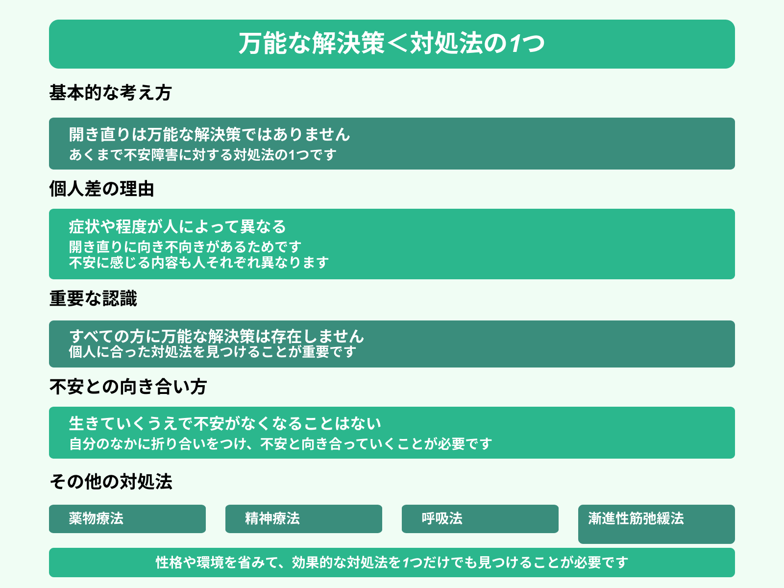 万能な解決策＜対処法の1つ