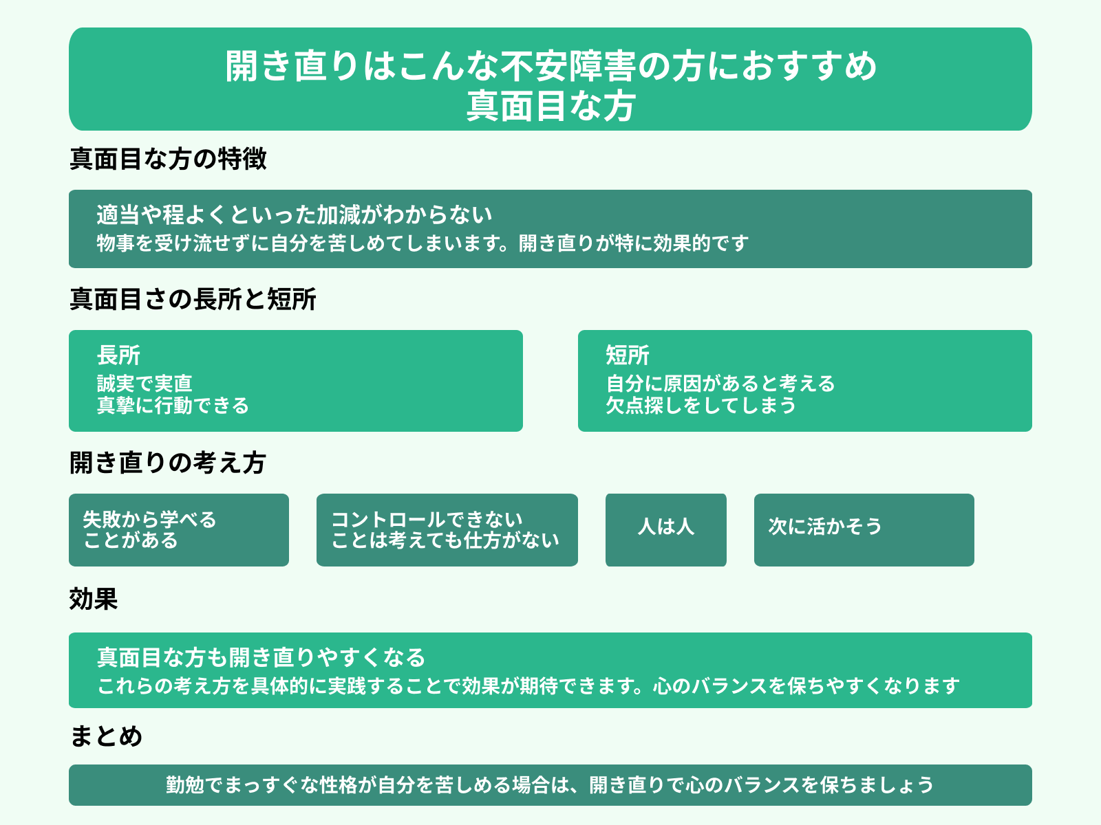 開き直りはこんな不安障害の方におすすめ 真面目な方
