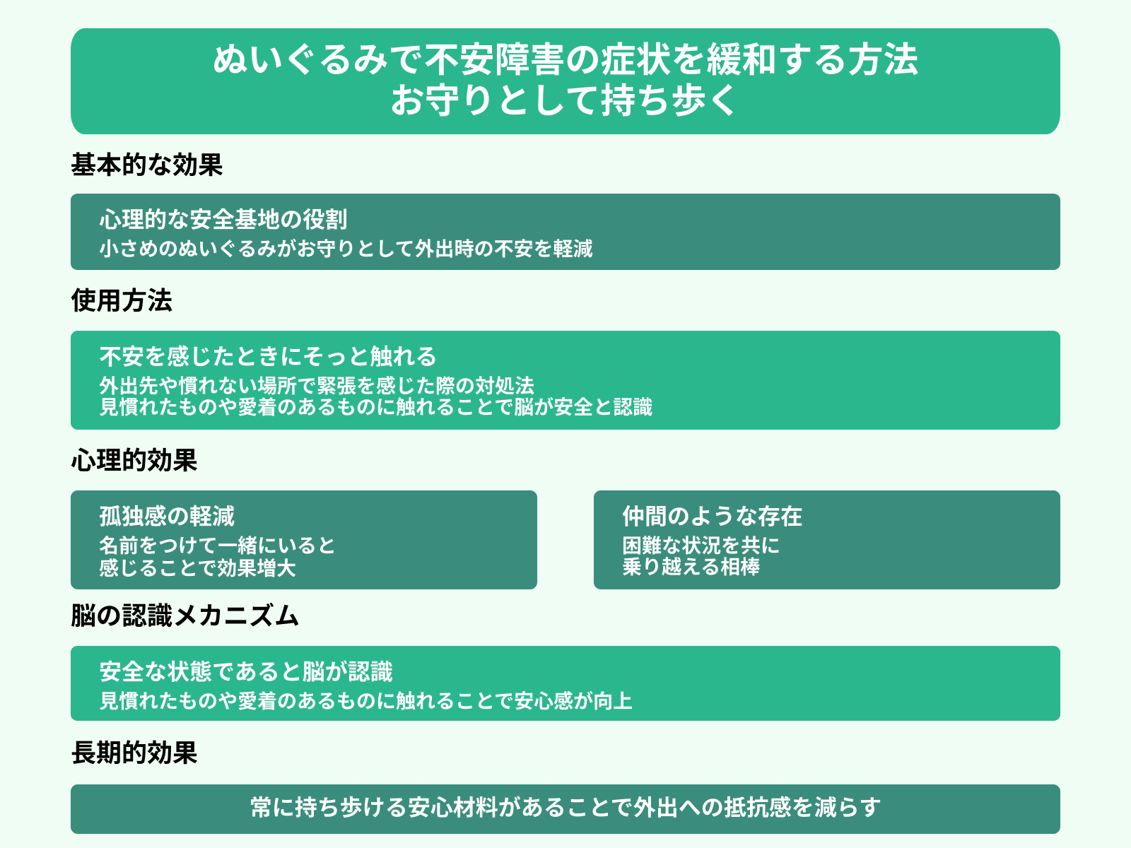 ぬいぐるみで不安障害の症状を緩和する方法 お守りとして持ち歩く