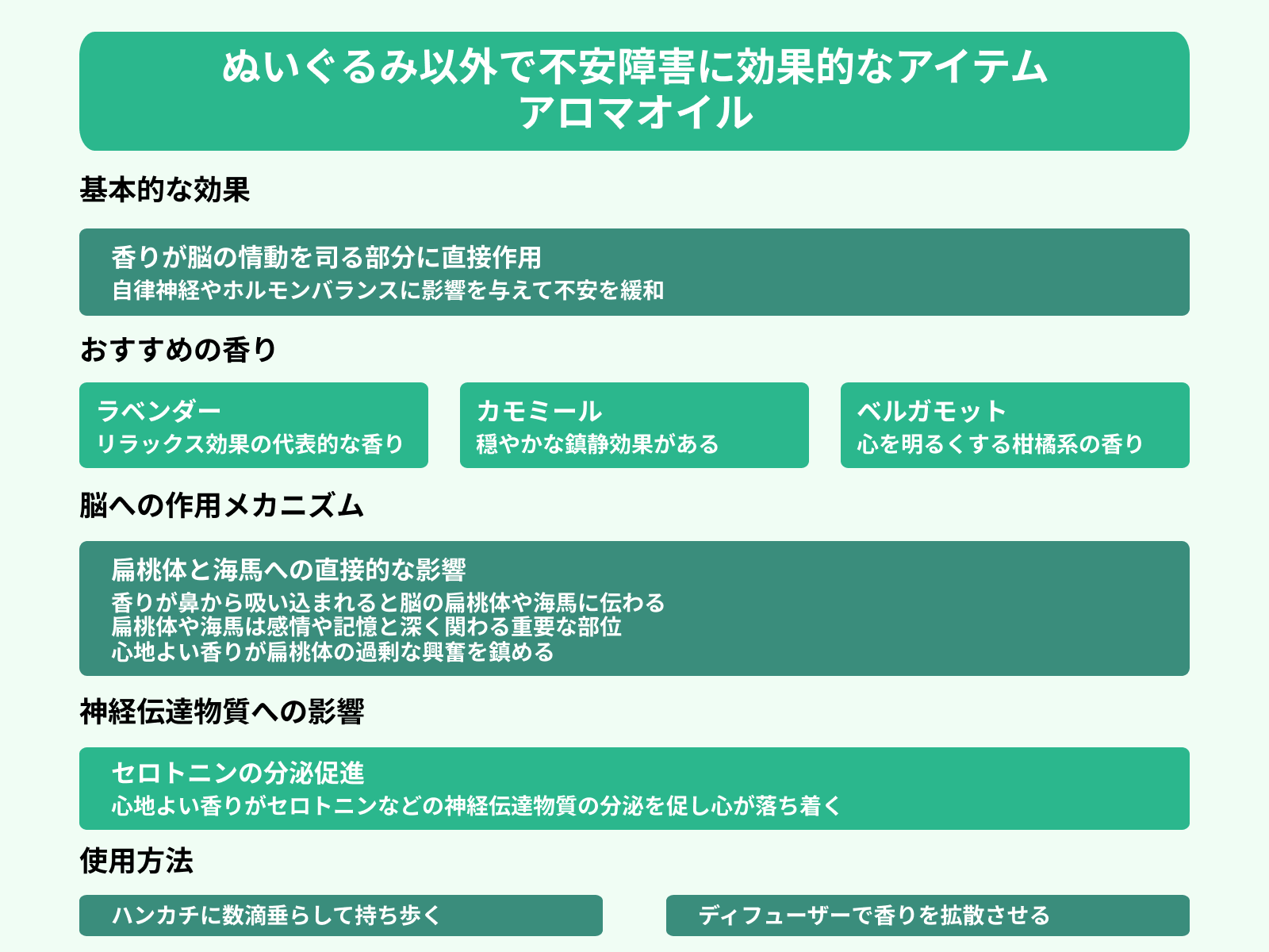 ぬいぐるみ以外で不安障害に効果的なアイテム アロマオイル