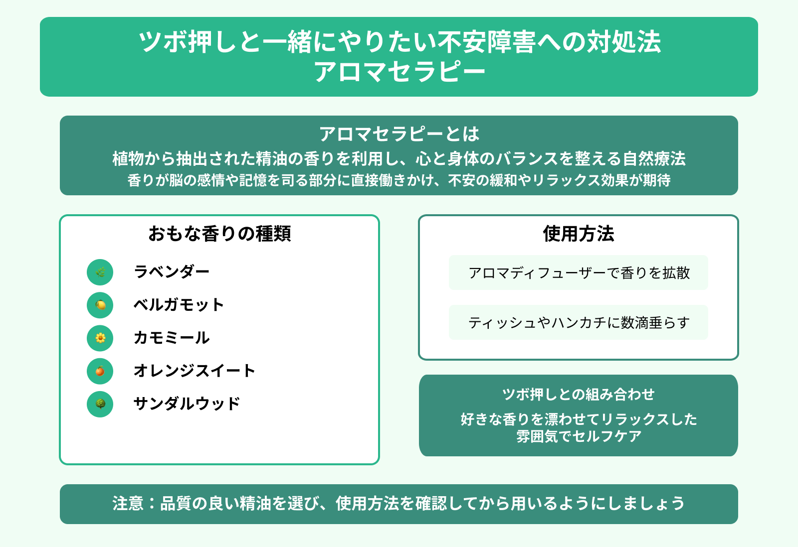 ツボ押しと一緒にやりたい不安障害への対処法 アロマセラピー