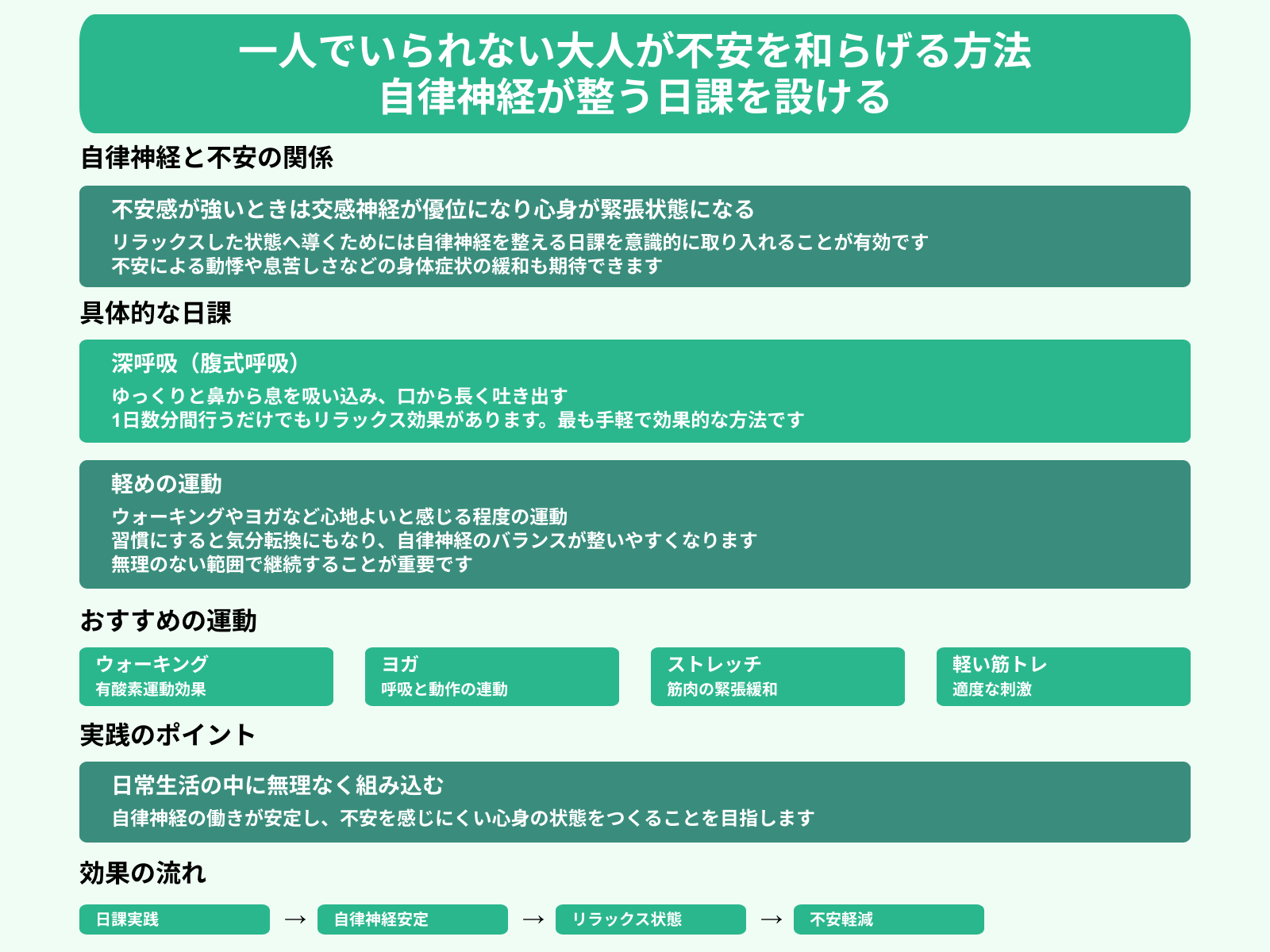 一人でいられない大人が不安を和らげる方法 自律神経が整う日課を設ける