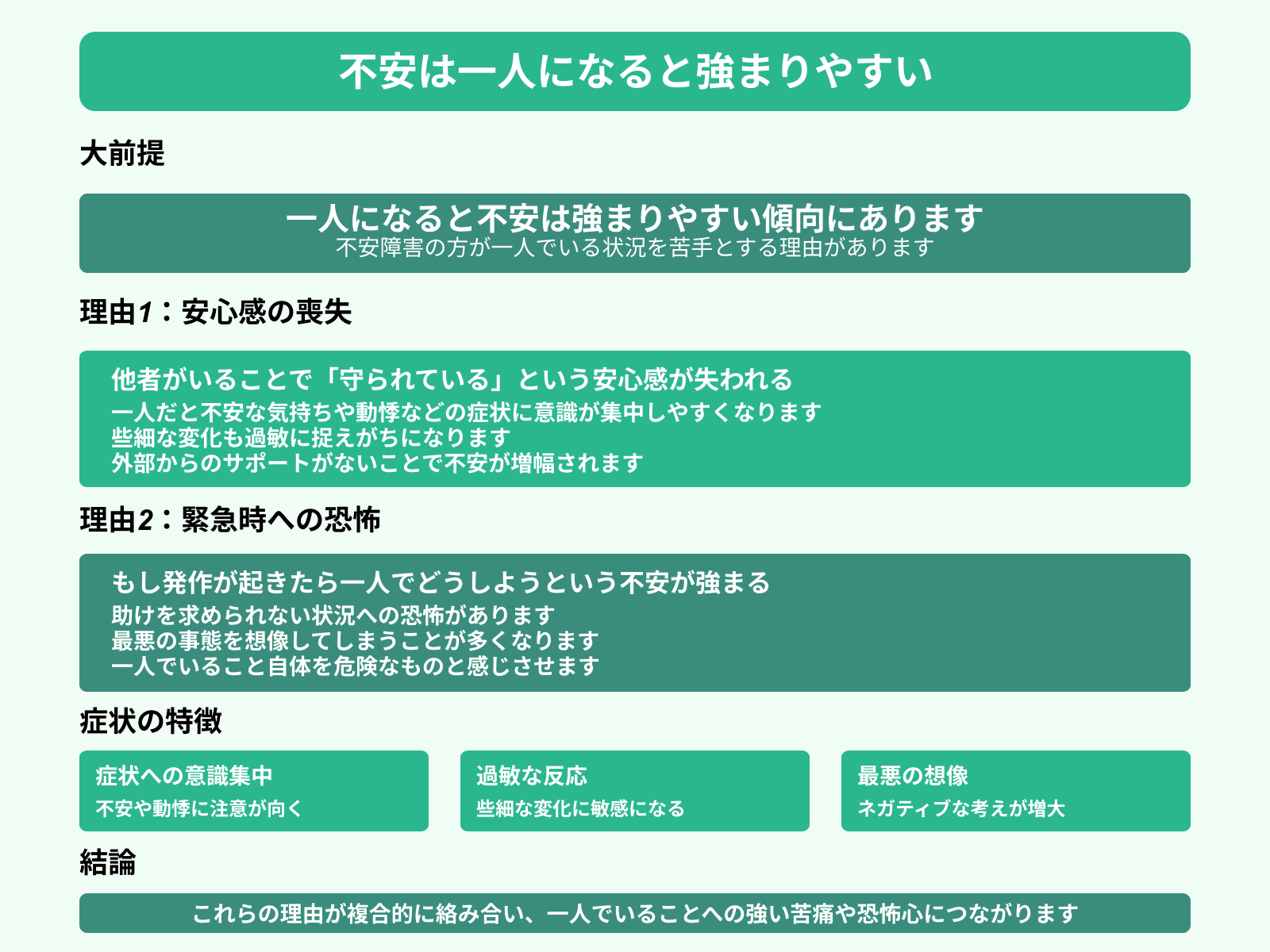 不安は一人になると強まりやすい