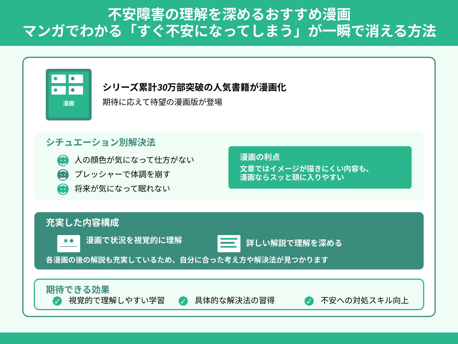 不安障害の理解を深めるおすすめ漫画 マンガでわかる「すぐ不安になってしまう」が一瞬で消える方法