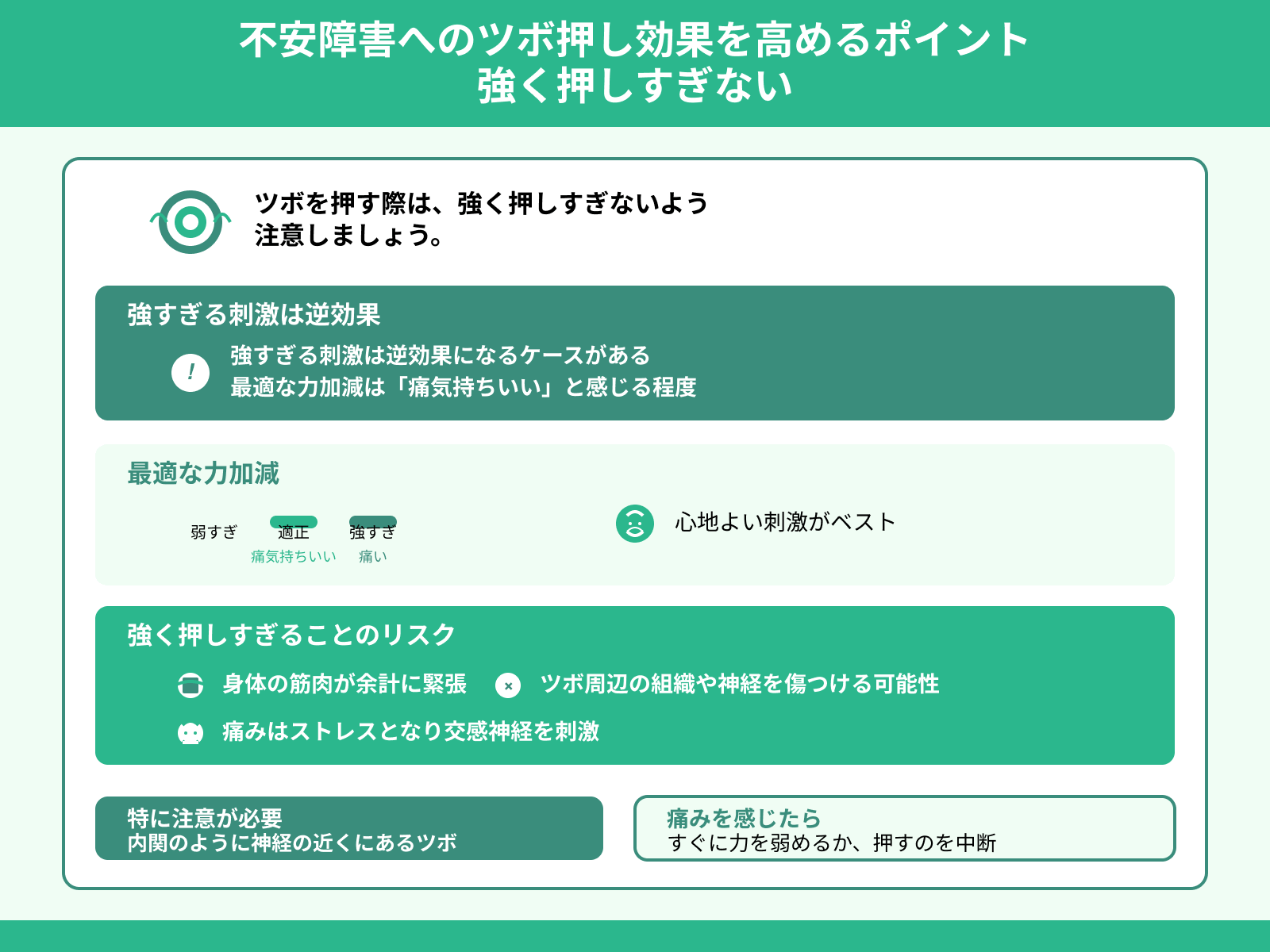 不安障害へのツボ押し効果を高めるポイント 強く押しすぎない
